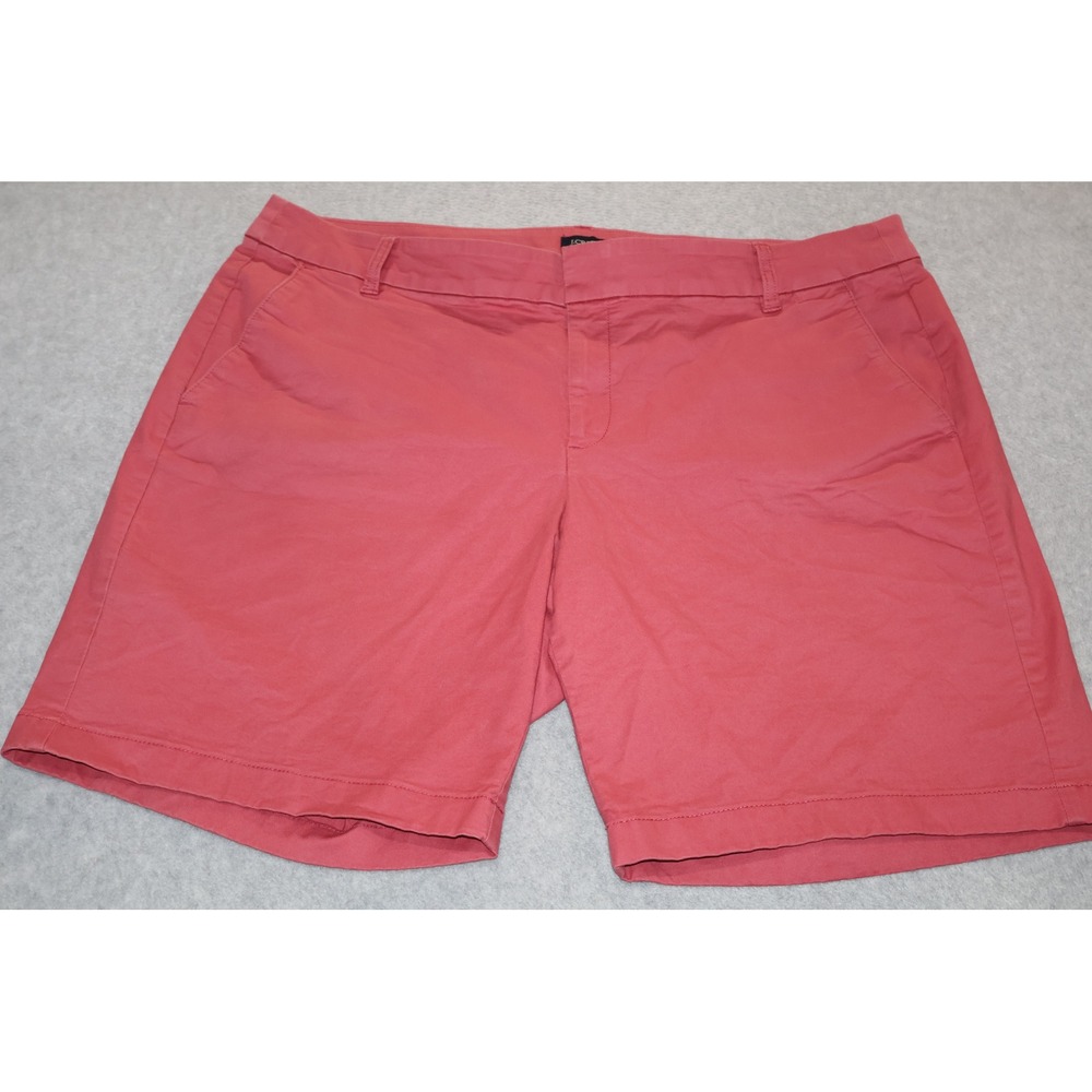 J.Crew Chino Shorts Womens 16 Pink Mid Rise Stretch Casual 8" Inseam FLAT